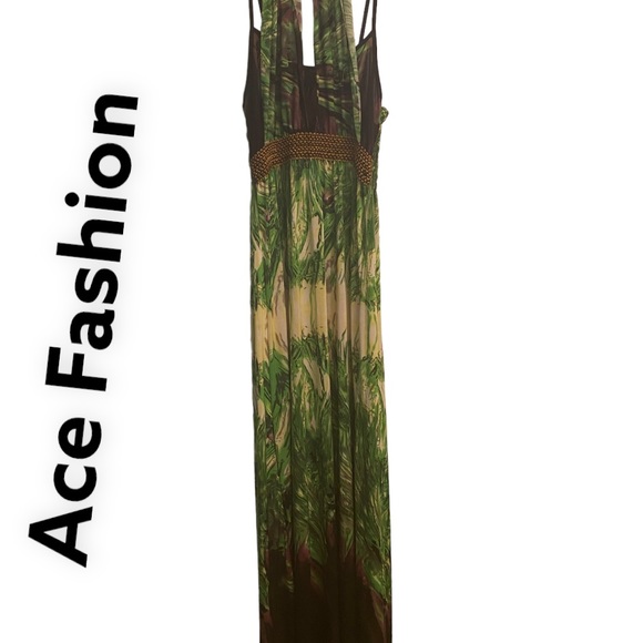 ACE Tropical Floral Halter Dress L NWT - Picture 1 of 14